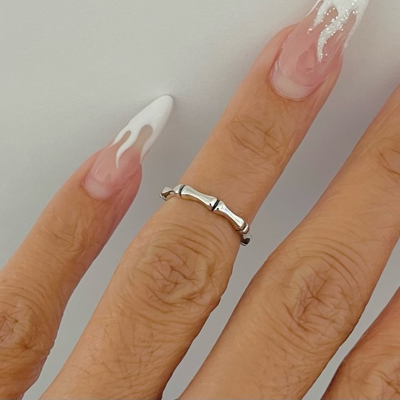 Sterling silver bamboo toe ring, bamboo ring, silver toe ring, silver bamboo - Picture 7 of 11